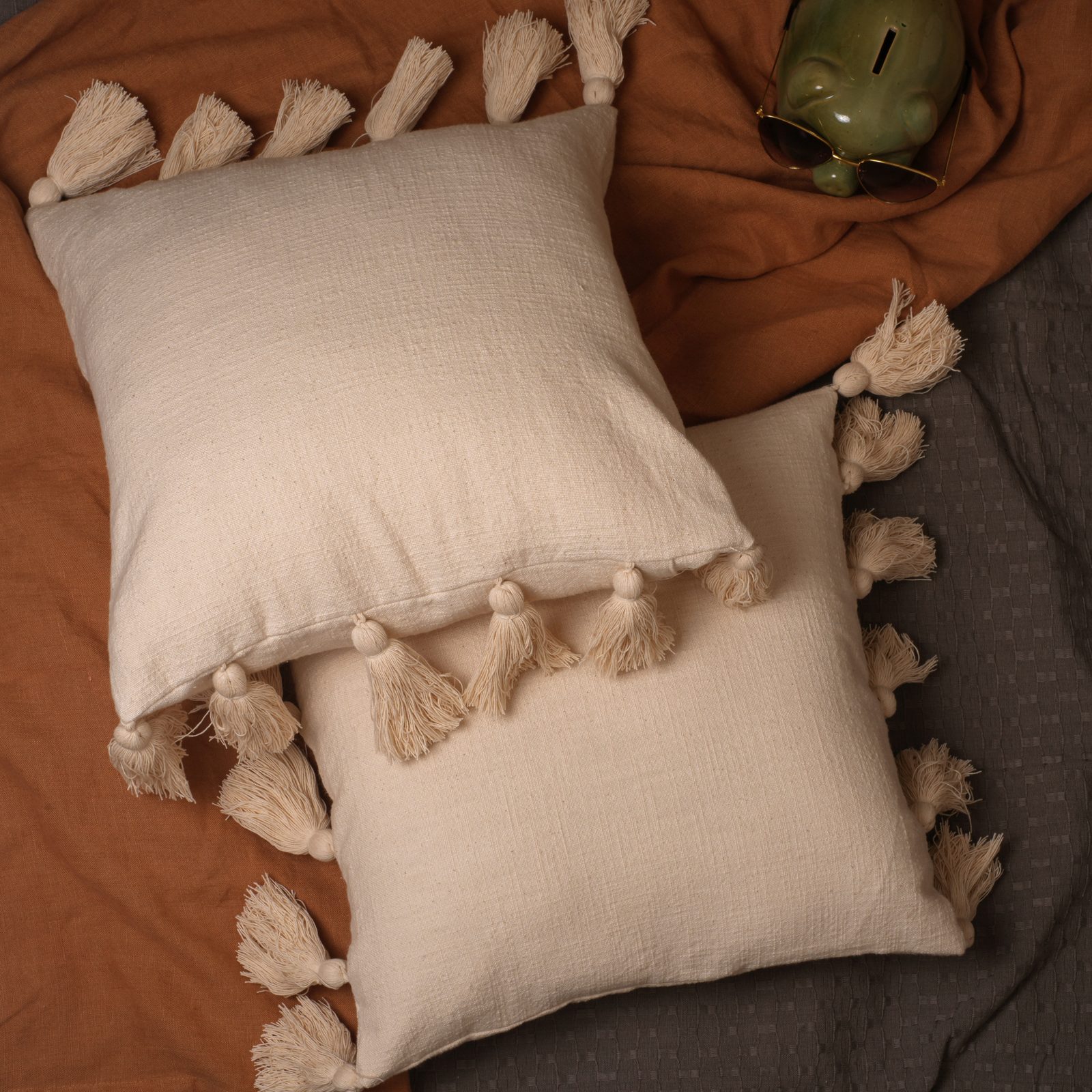 Crème Tasselled Cushion